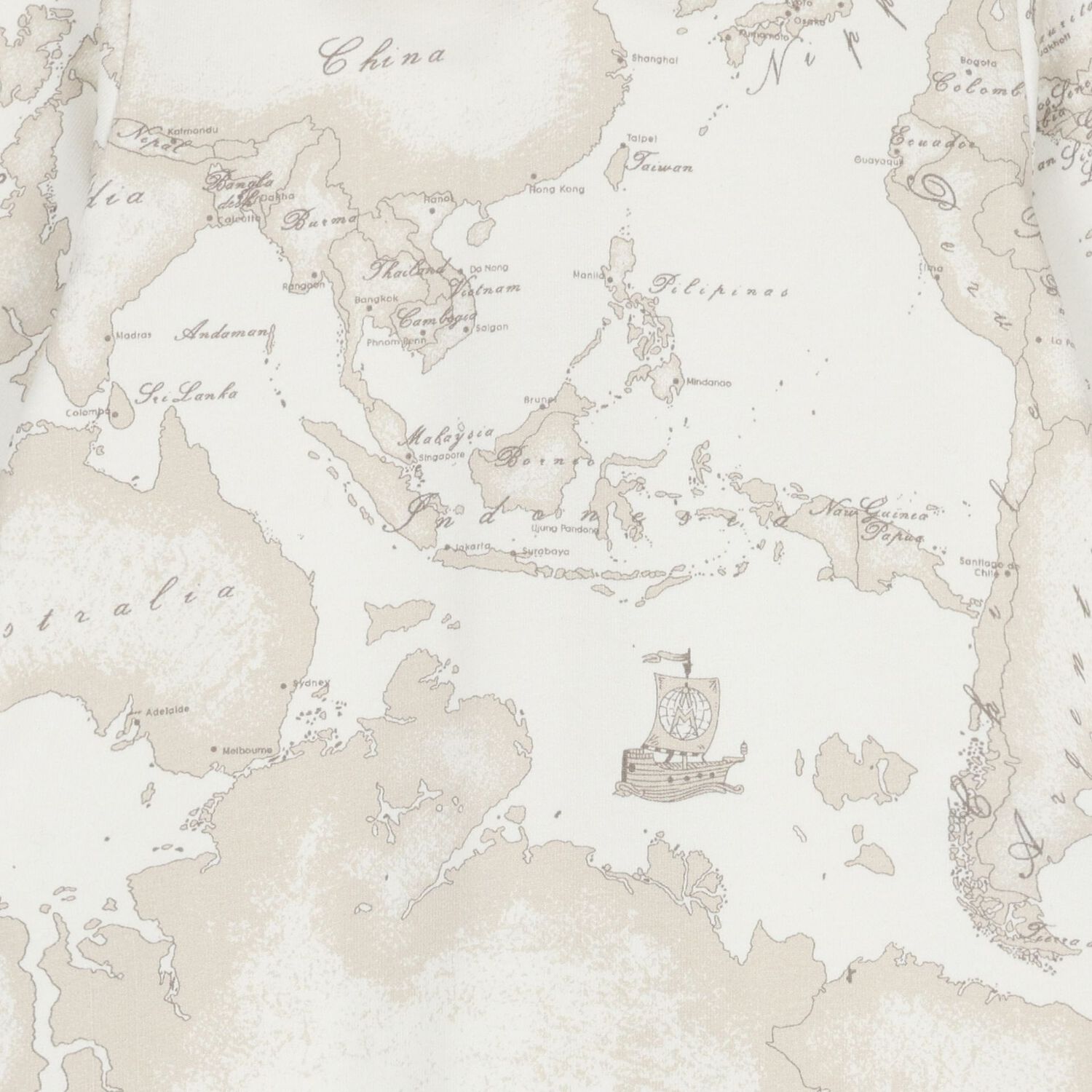 Ivory & Beige Geo Map Babygrow Set, 3, hi-res