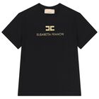 Girls Black Logo T-Shirt, 3, hi-res