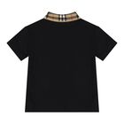 Baby Boys Black Logo Polo Shirt, 1, hi-res