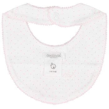 Baby Girls White & Pink Bunny Bib