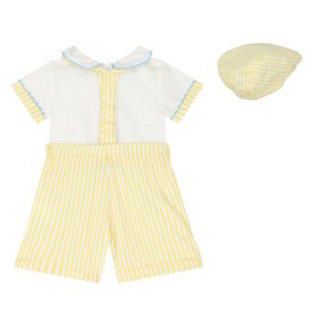 Baby Boys White & Yellow Shorts Set