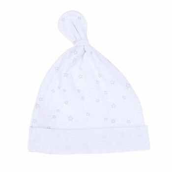 Baby White & Grey Star Hat