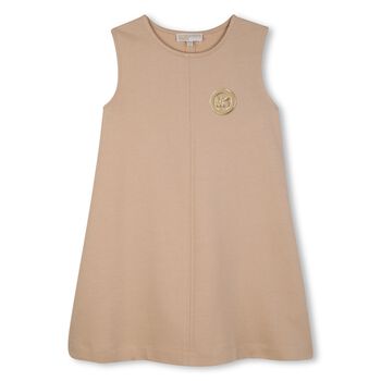 Girls Beige Logo Dress