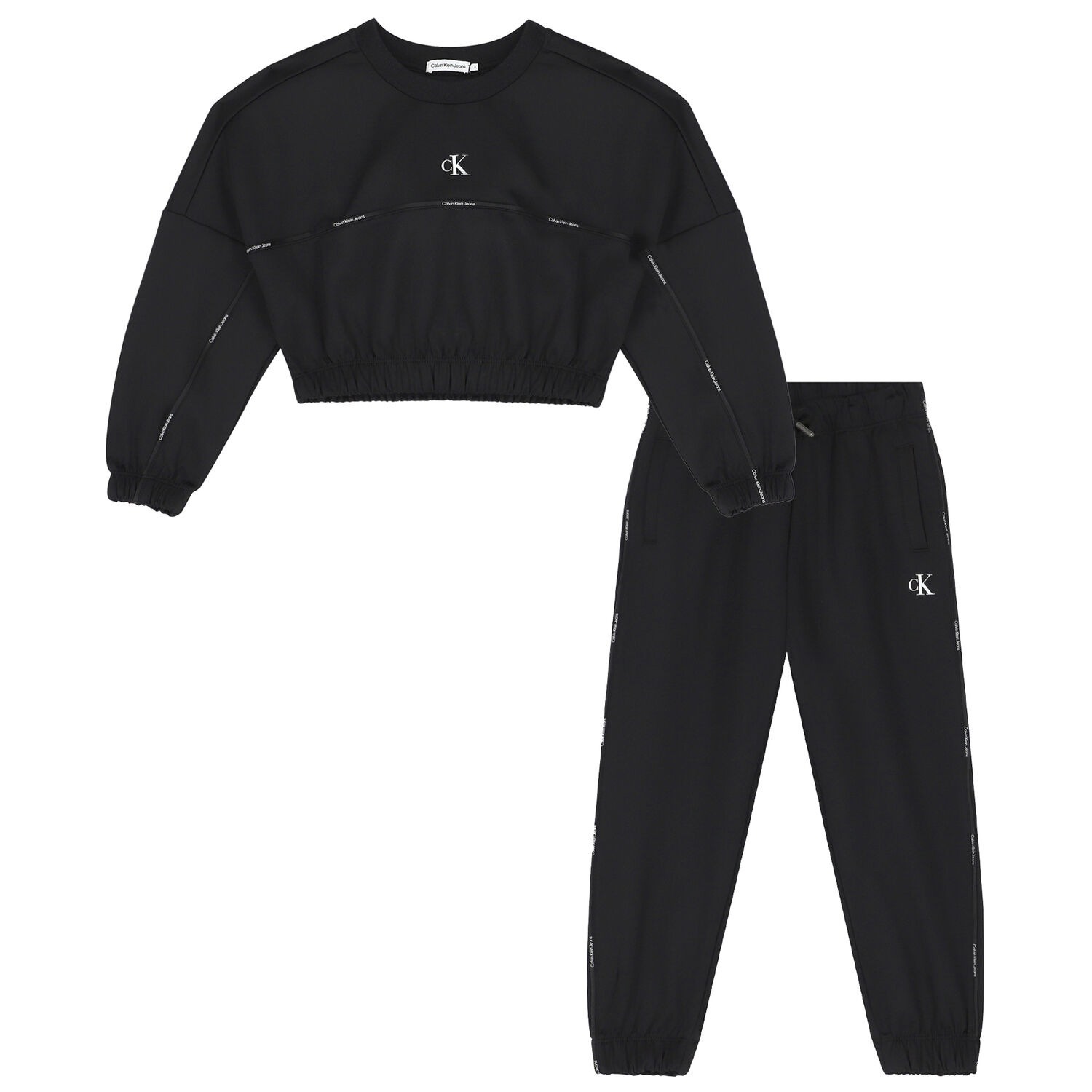 Girls Black Logo Tracksuit, 1, hi-res image number null