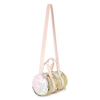 Girls Pink & Gold Sequin Bag