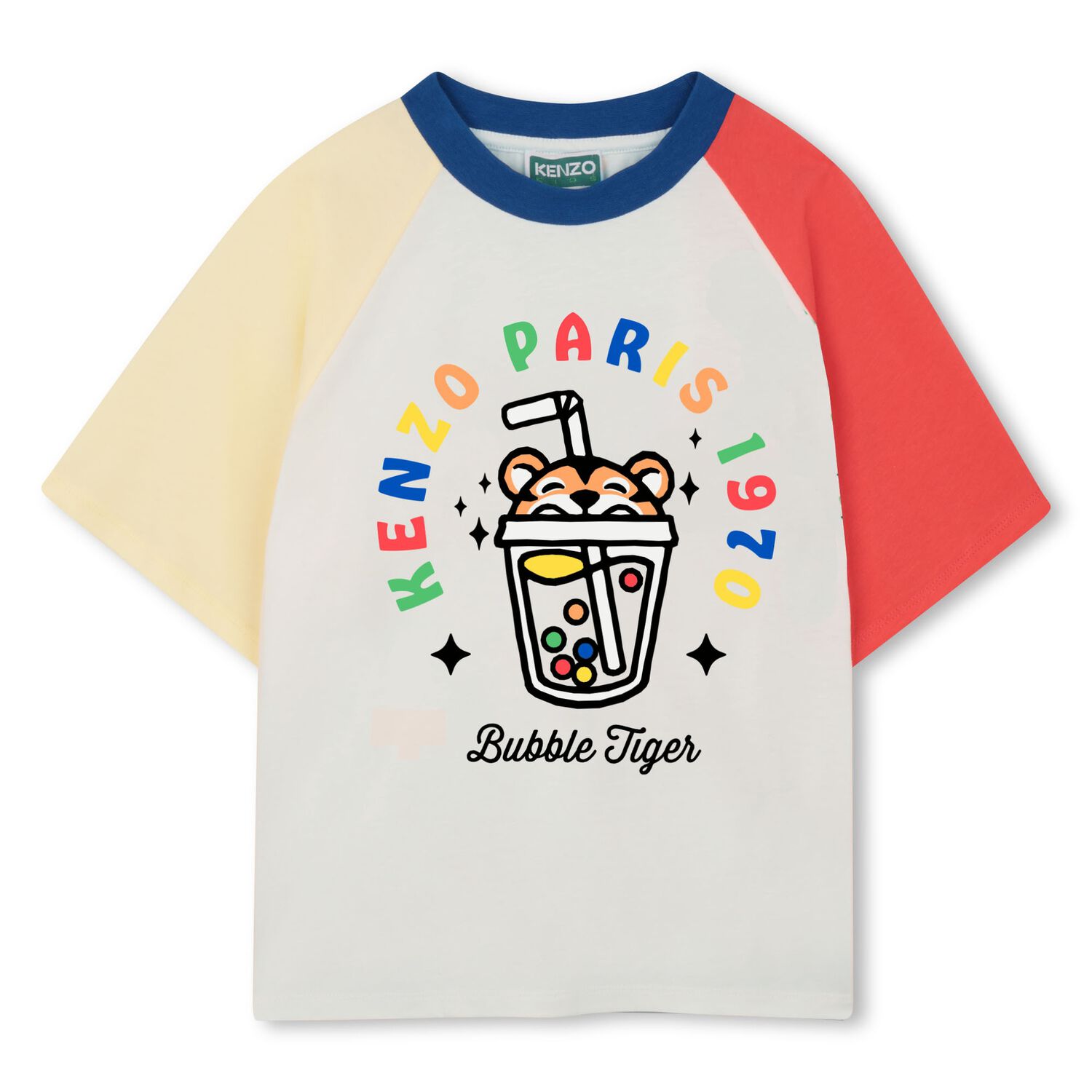 Boys Ivory Bubble Tiger T-Shirt, 1, hi-res