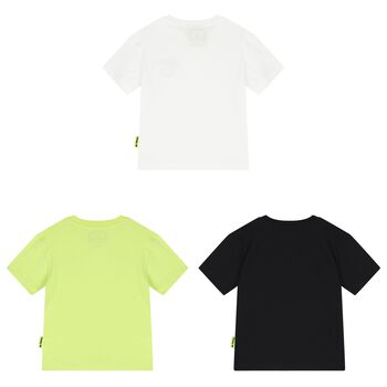 Boys White, Green & Black Logo T-Shirts ( 3-Pack )