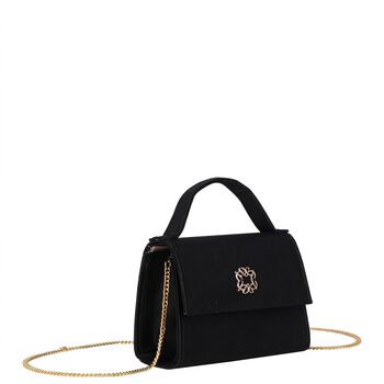 Girls Black Satin Handbag ( 13cm )