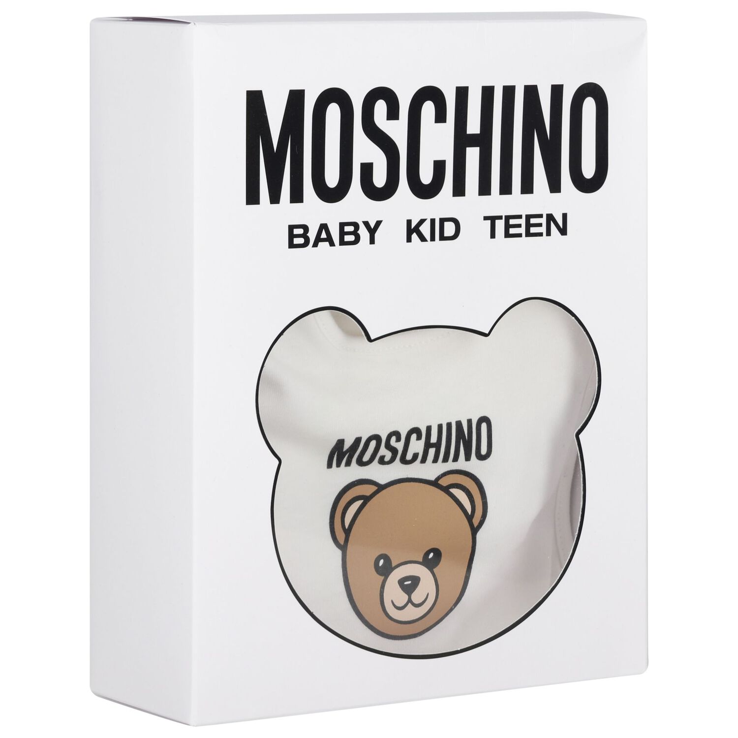 White Teddy Bear Logo Babygrow Gift Set, 1, hi-res