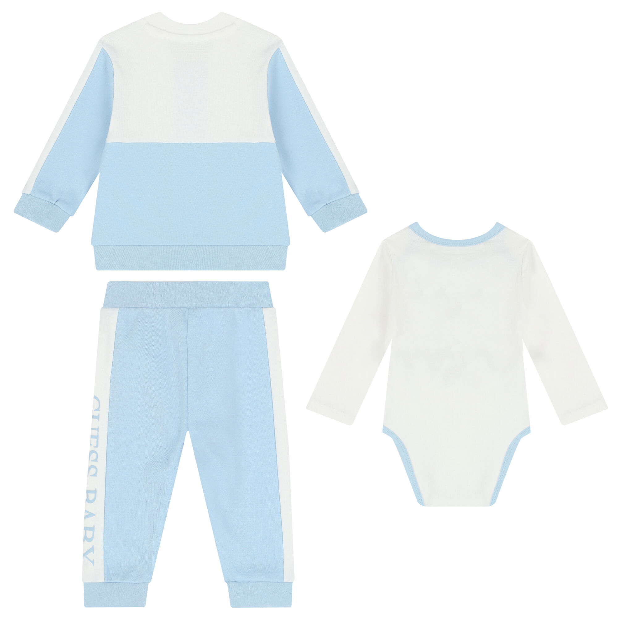 Guess Baby Boys Blue White Logo Tracksuit Set Junior Couture USA