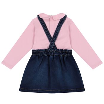 Younger Girls Pink & Blue Logo Skirt Set