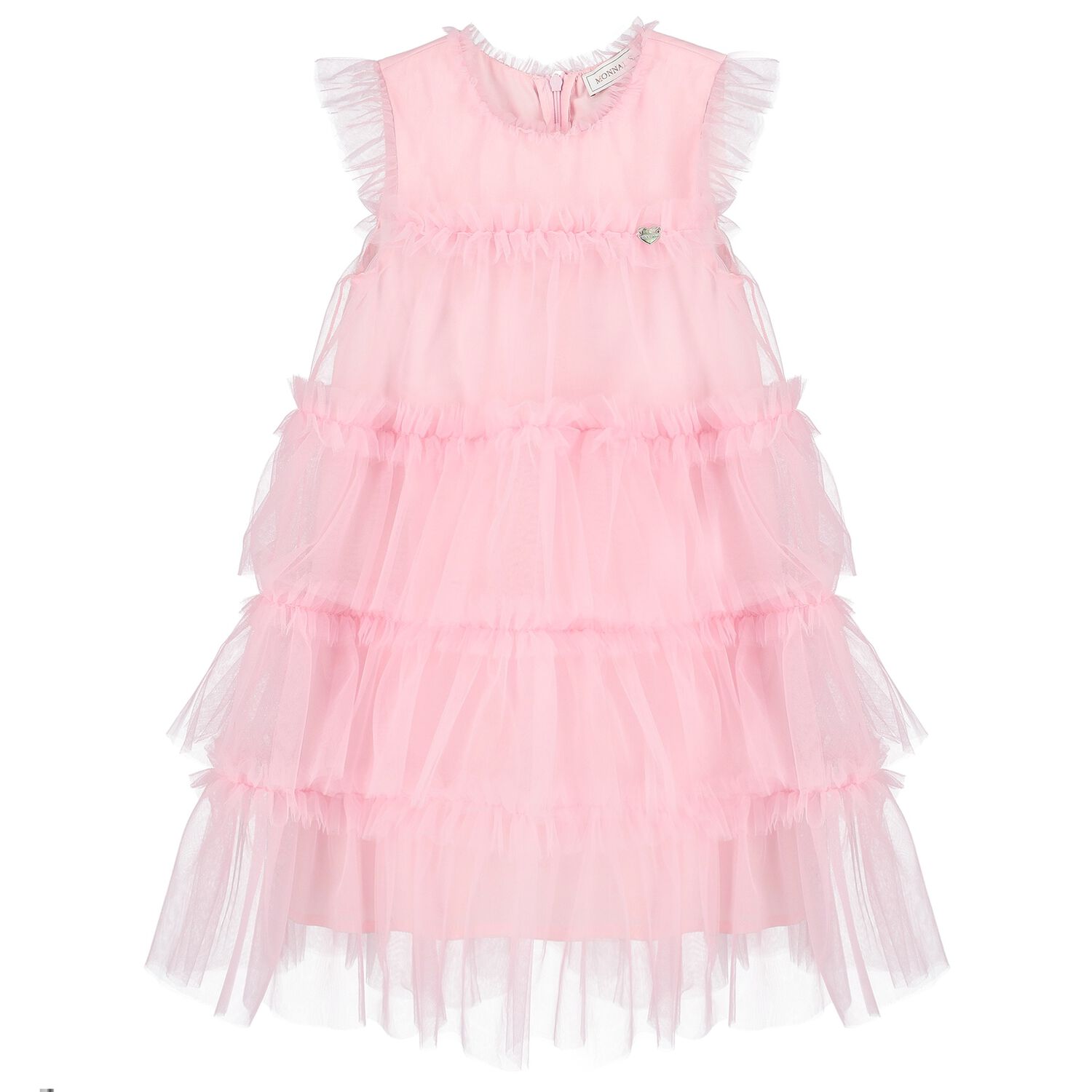 monnalisa pink dress MONNALISA Viscose Dress With Coated Belt
