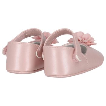 Baby Girls Pink Flower Pre Walker Shoes, 2 Baby Girls Pink Flower Pre Walker Shoes