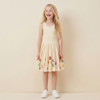Girls Yellow Macarons Dress