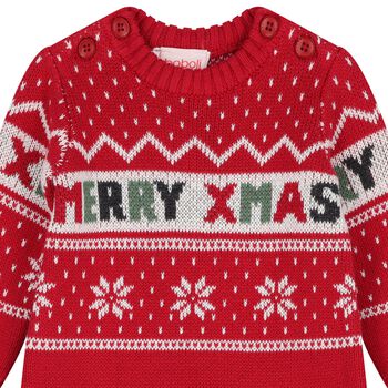 Red Christmas Knitted Romper