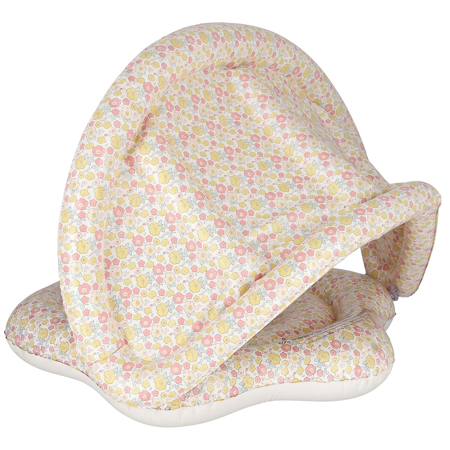 Baby Girls White & Pink Floral Pool Float, 1, hi-res