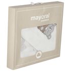 منشفة بطبعة دب تيدي وأرنب باللون الأبيض, 1, hi-res