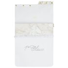 Baby Girls White & Beige Embellished Logo Nest, 1, hi-res