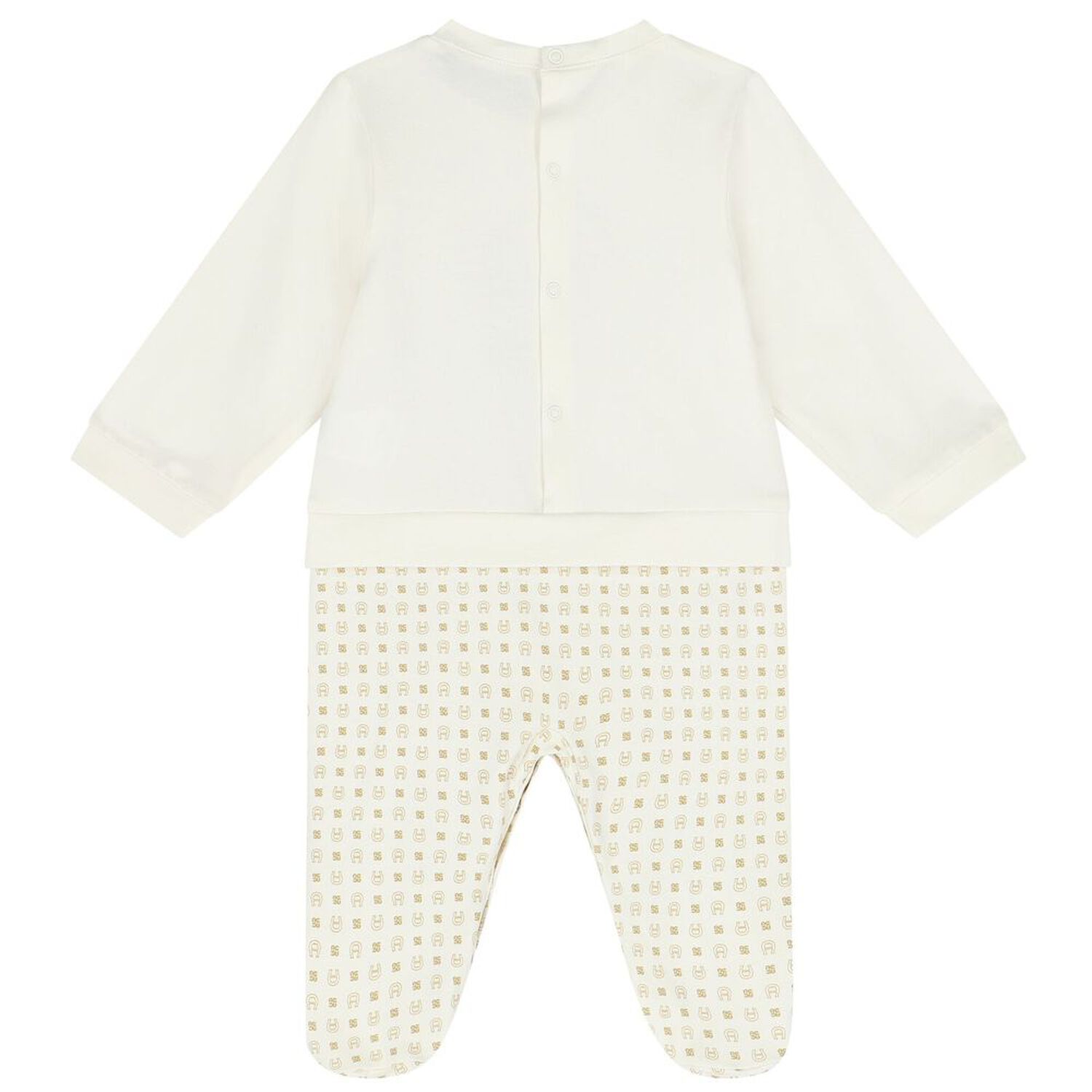 Ivory & Gold Logo Babygrow Set, 1, hi-res image number null