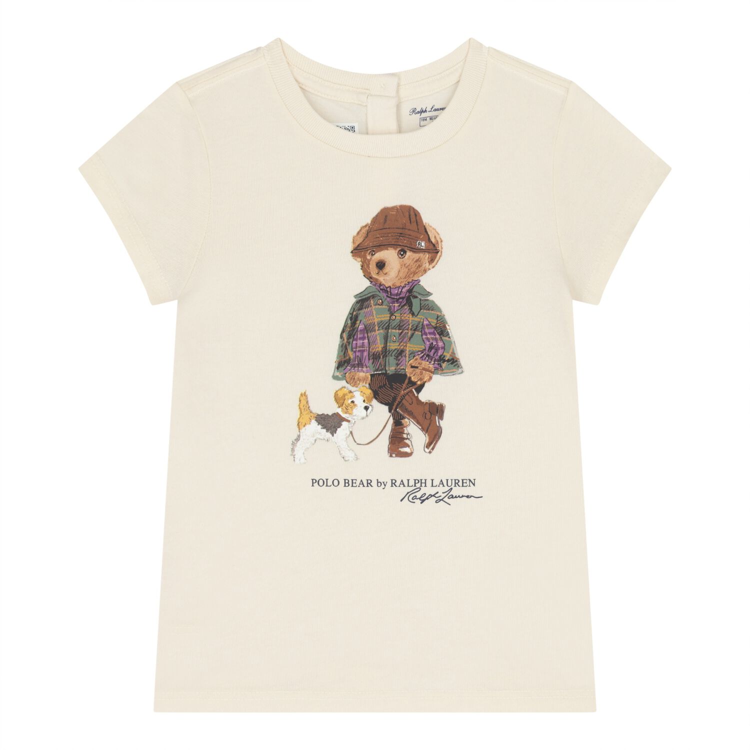 Baby Girls Ivory Polo Bear T-Shirt, 1, hi-res