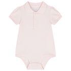 Baby Girls Pink Logo Bodysuit, 1, hi-res