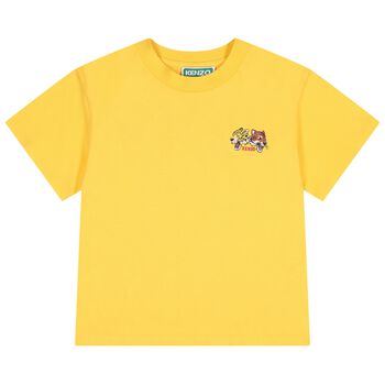 Boys Yellow Tiger & Friend Logo T-Shirt