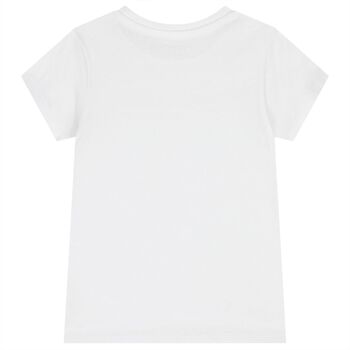 Girls White Glittery Logo T-Shirt