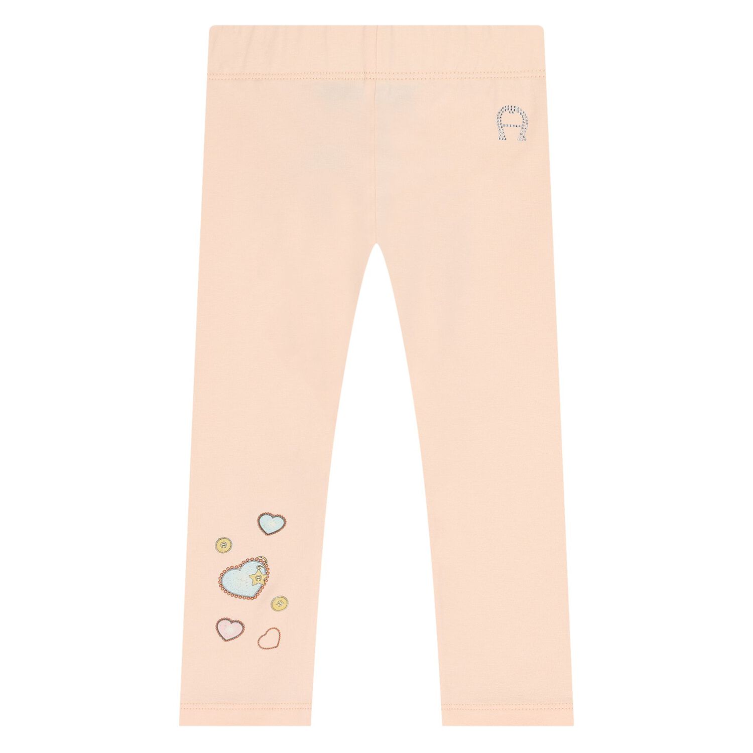 Younger Girls White & Pink Leggings Set, 1, hi-res