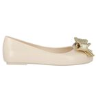 Girls Gold Bow Jelly Shoes, 1, hi-res
