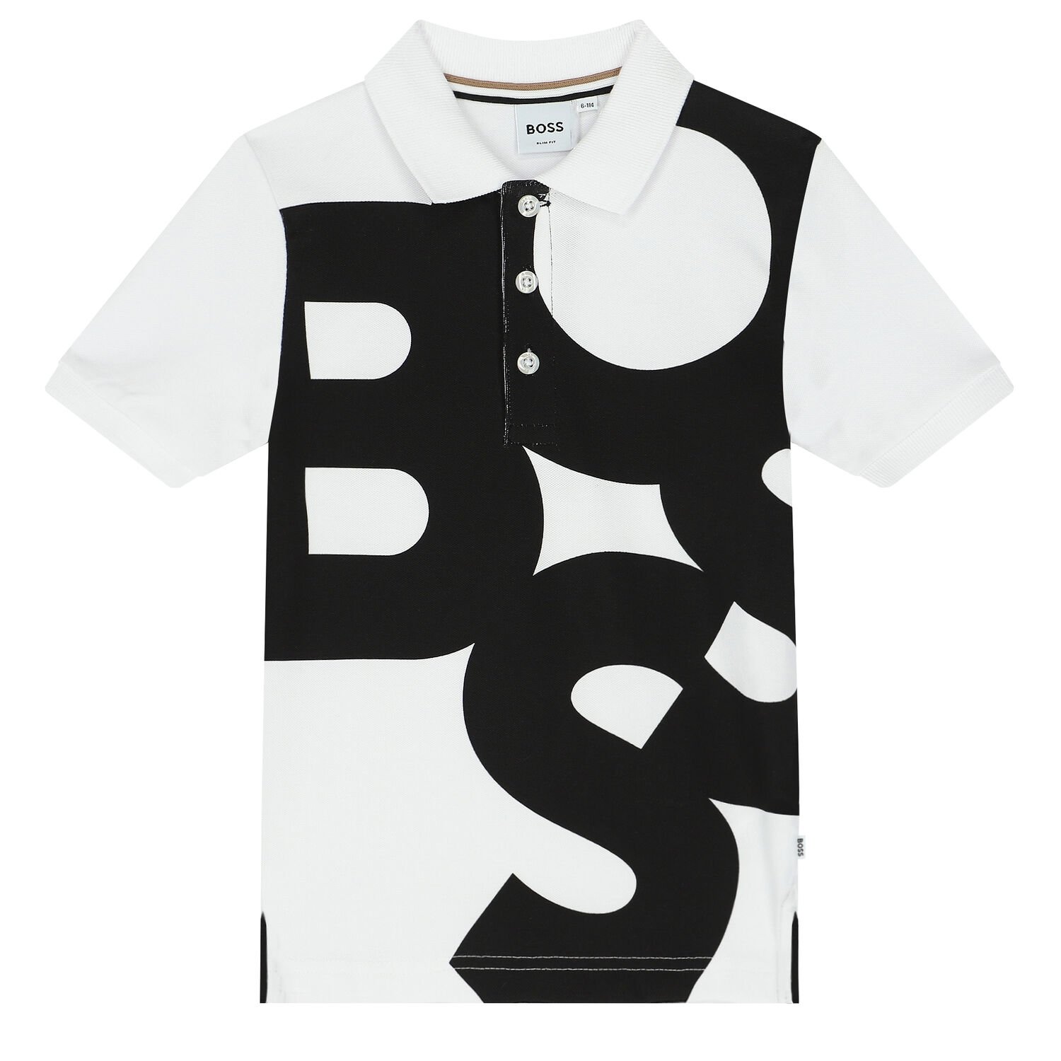 BOSS Boys White Logo Polo Shirt Junior Couture