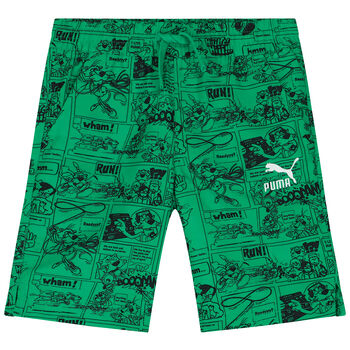 Boys Green Logo Shorts