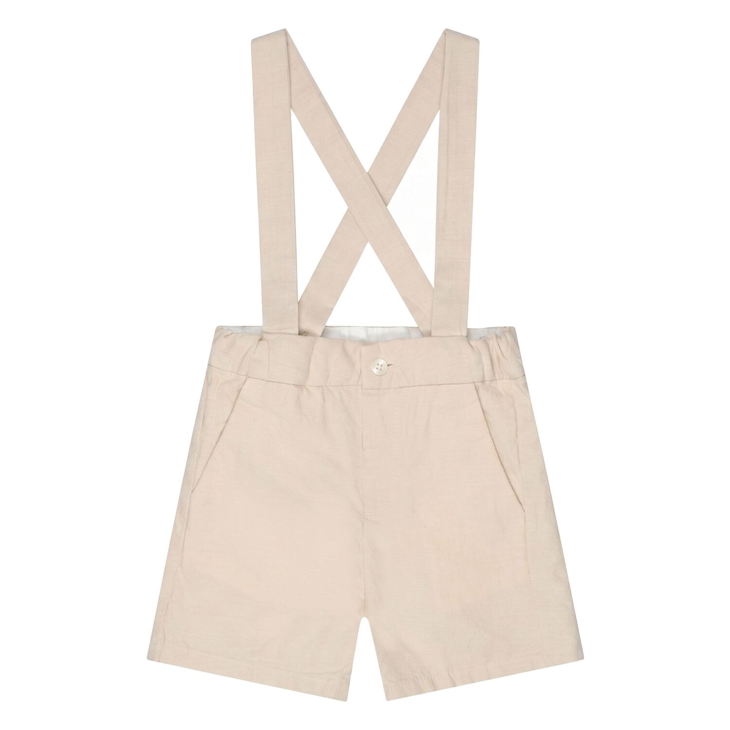 Younger Boys Beige & Ivory Shorts Set, 2, hi-res