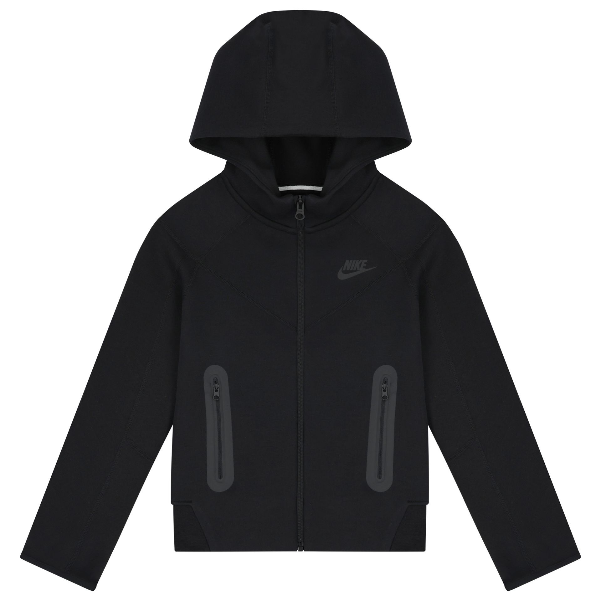 Nike Kids Black Logo Hooded Zip Up Top | Junior Couture USA