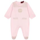 Baby Girls Pink & Gold Logo Babygrow Gift Set , 3, hi-res