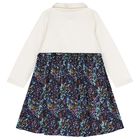 Girls Ivory Logo Dress, 1, hi-res