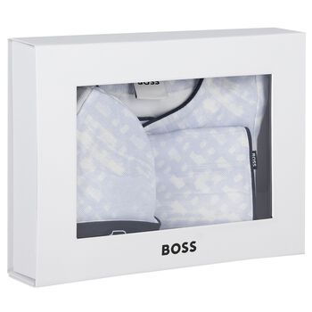 Baby Boys Blue Logo Babygrow Gift Set