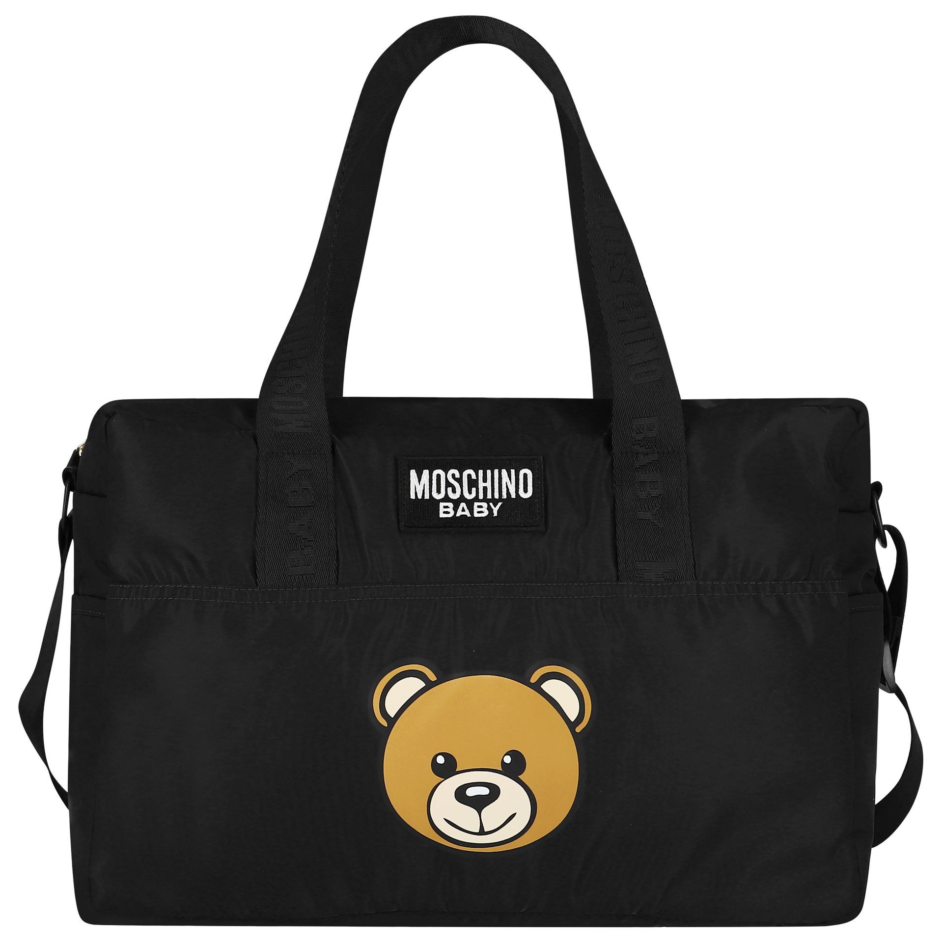 Moschino Black Teddy Bear Logo Baby Changing Bag Junior Couture