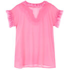 Girls Pink Chiffon Sequin Kaftan, 1, hi-res