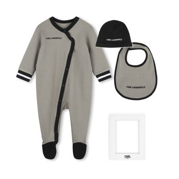 Baby Boys Grey & Black Babygrow Gift Set