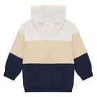 Younger Boys Beige, Grey & Navy Blue 3-Piece Tracksuit, 4, hi-res