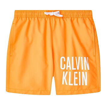 Boys Orange Logo Swim Shorts