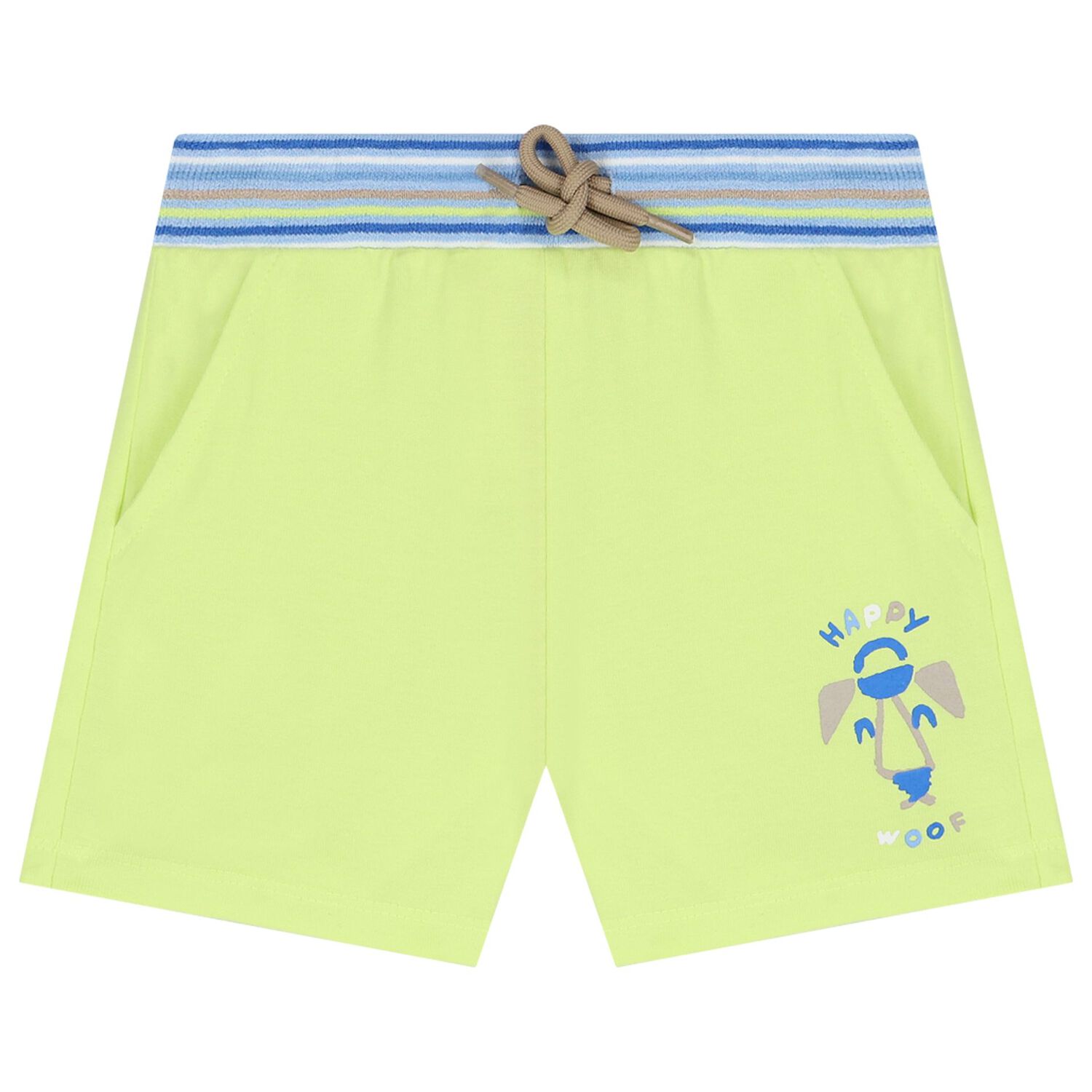 Younger Boys White, Green & Blue Shorts Set, 1, hi-res