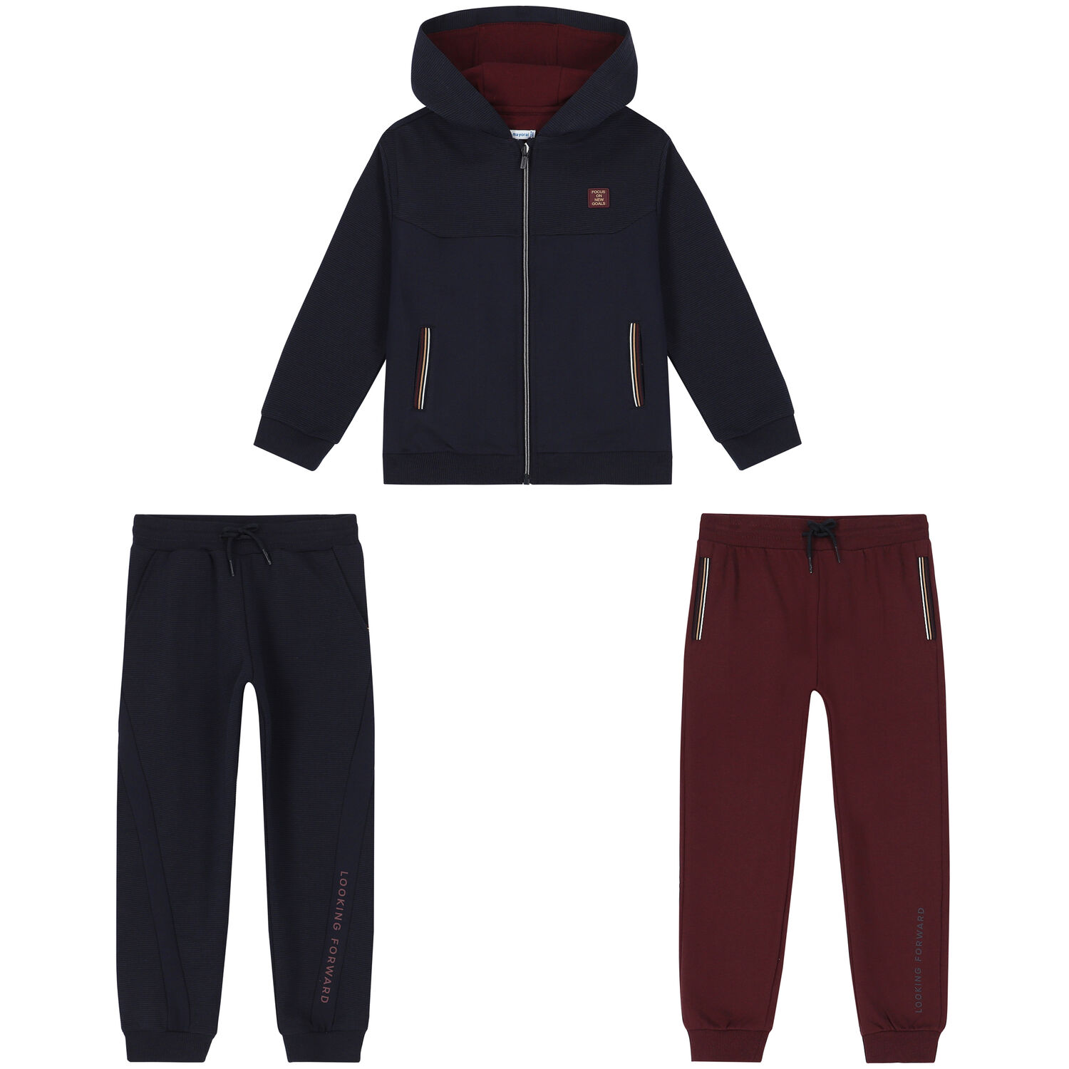 Boys Navy & Red 3-Piece Tracksuit, 1, hi-res image number null