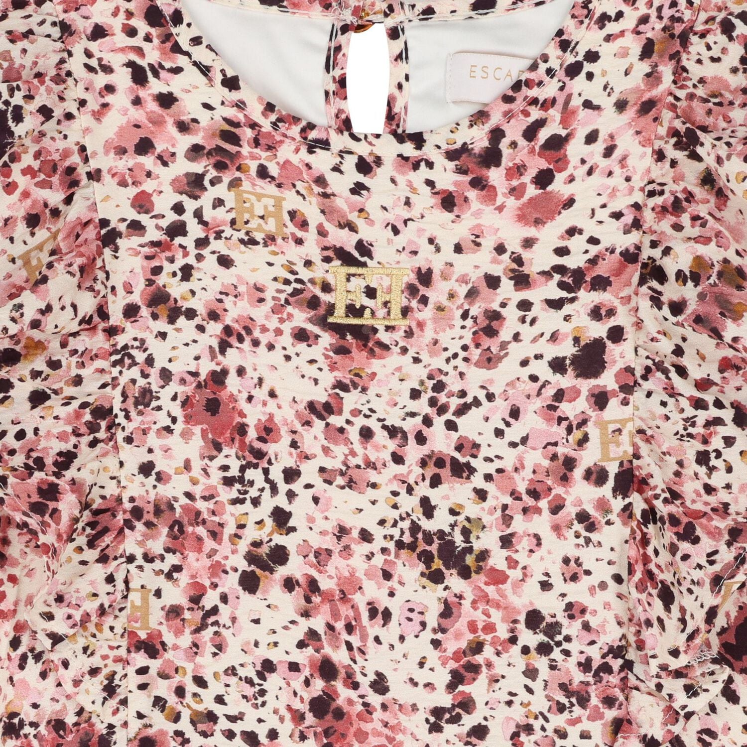 Girls Pink Logo Ruffled Dress, 1, hi-res