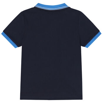 Younger Boys Navy Blue Logo Polo Shirt