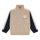 Boys Beige & Navy Blue Tracksuit Set ( 3 Piece ), 2, hi-res