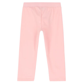 Younger Girls Pink Teddy Logo Leggings