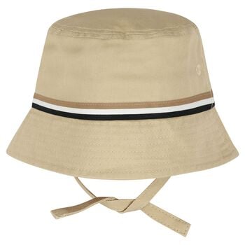Baby Boys Beige Logo Bucket Hat