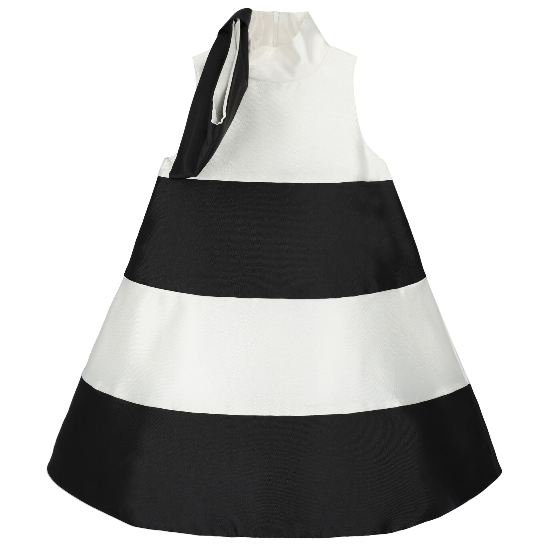 Black and white striped flower girl dress cheap