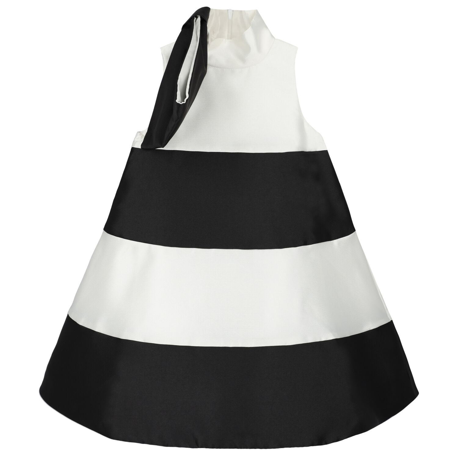 Girls Black & White Bow Dress, 1, hi-res image number null